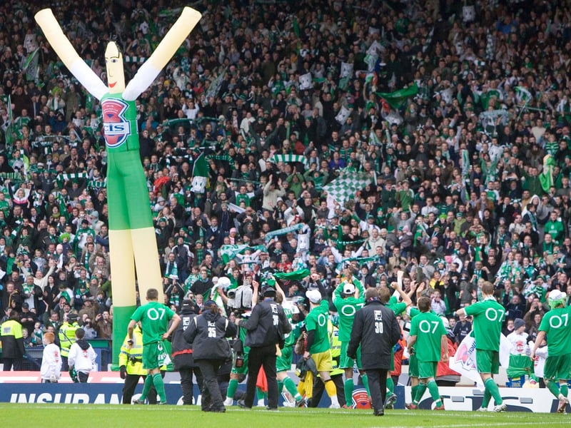 Hibs won their second League Cup in the space of 20 years with a 5-1 demolition of Kilmarnock in the Hampden final.