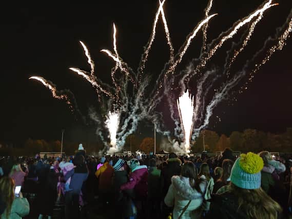 The fireworks were set to music with pinpoint planning