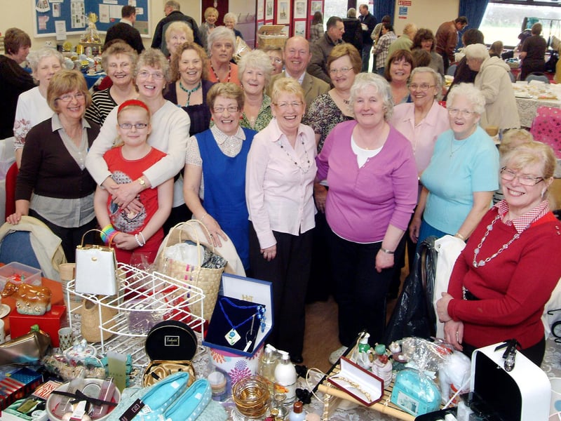 Stallholders and organisers get together for a photo during an Easter fayre at the Oakland Centre in Warsop in 2009.