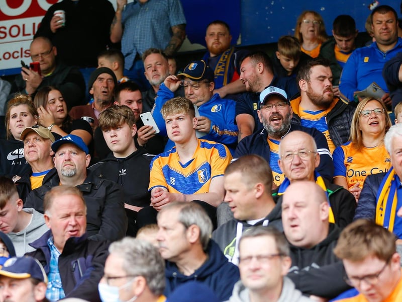 Mansfield Town fans before the match with Harrogate.