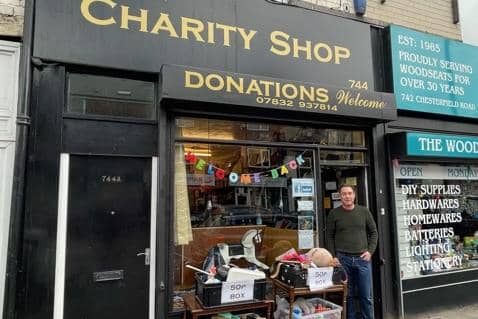 Chris Ledger from Norton pictured outside ‘Not The Charity Shop’ on Chesterfield Road in Woodseats.