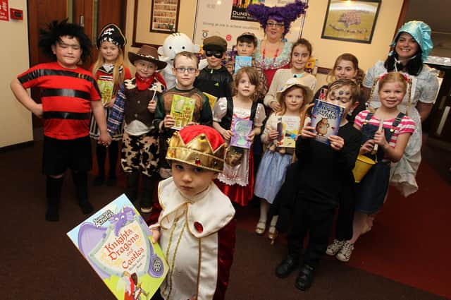 Pupils and staff at Dunsville Primary School dressed up up for World Book Day 2015.