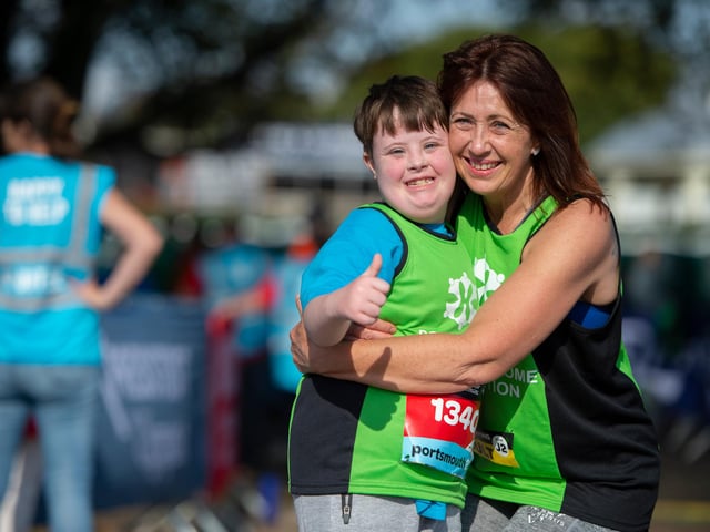 It was all hugs for this duo as they relished in the chance to take on Saturday's junior race. Photo: Peter Langdown