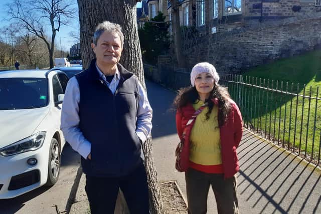 Tree protesters Deepa Shetty and Russell Johnson on Rustlings Road