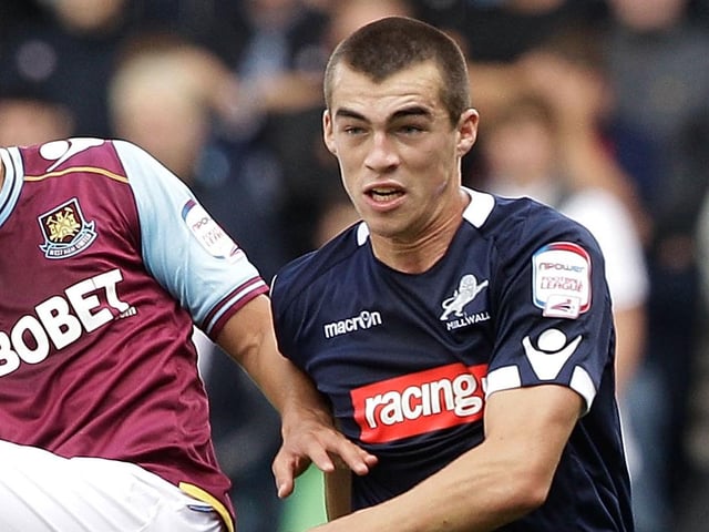 The striker with a lot less hair in action for Millwall against West Ham in 2011 - when he was 19.