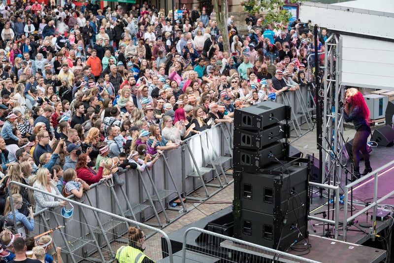 Hundreds gathered to the front of the stage to watch Alexandra Burke.