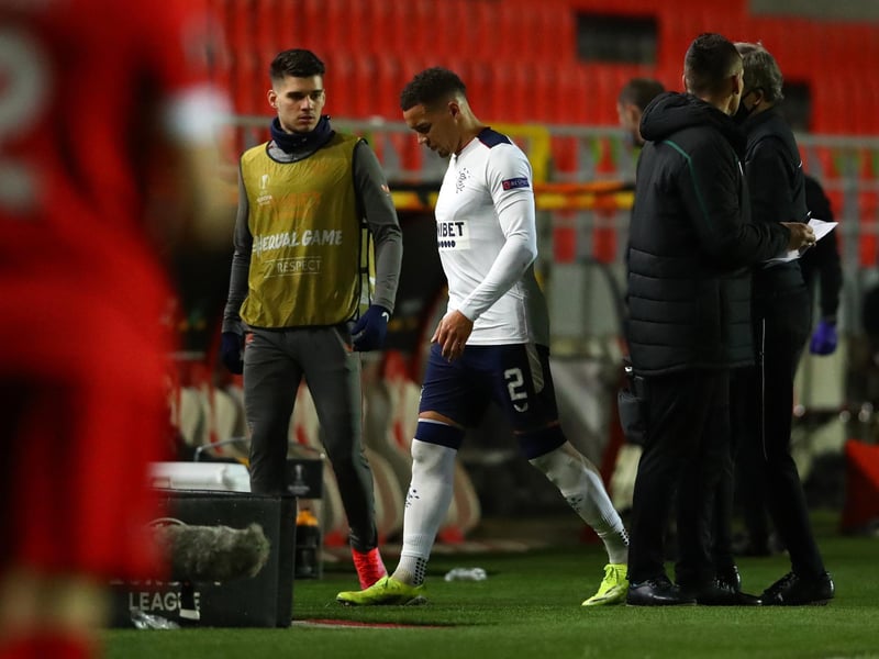 Rumoured to be a pre-match doubt, the right-back broke down midway through the first half and despite valiant attempts to continue he had to be replaced.
