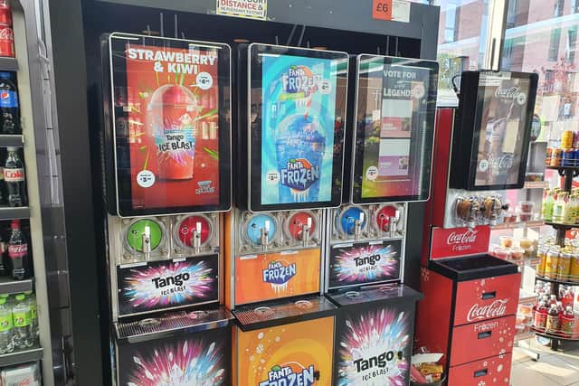 The Tango Ice Blast selection at the BP petrol station store on Bramall Lane which has gone viral on TikTok.