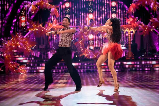 Rhys Nicholson and Nancy Xu during the live show for BBC One's Strictly Come Dancing 2021 on Saturday. Photo: Guy Levy/BBC/PA Wire