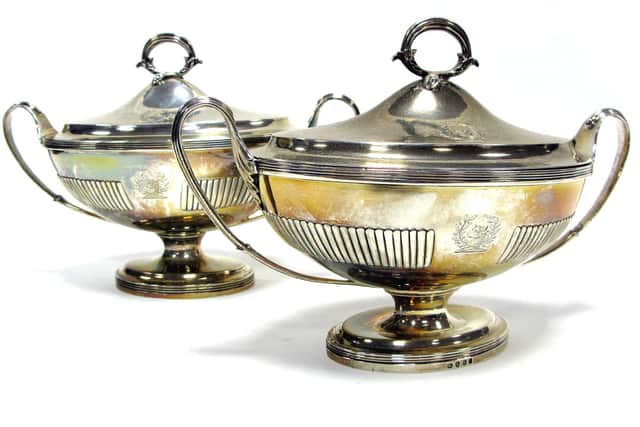 These silver tureens sold for £1,400