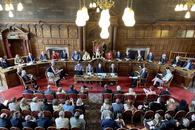 Sheffield Town Hall council chamber during the dramatic annual general meeting.