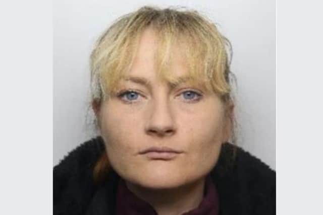 Amanda Hallows has been jailed for  14 years for robbery after an attack on a pensioner in her own home.
