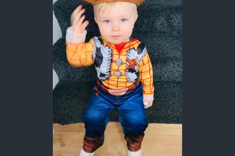 Howdy parnter! RJ, aged 21 months, dressed as Woody.