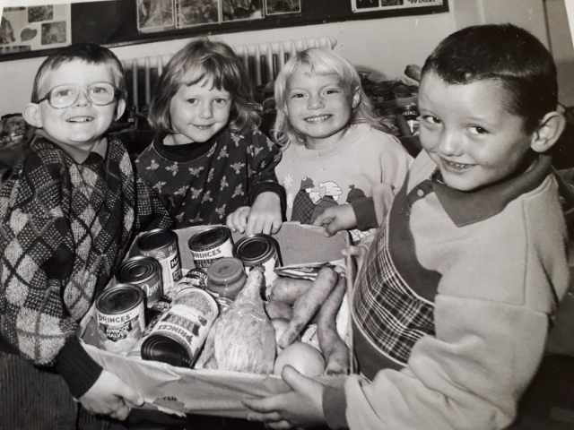 Harvest Festival time in the 90s - spot anyone you know?