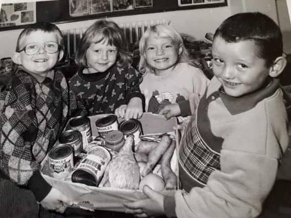 Harvest Festival time in the 90s - spot anyone you know?