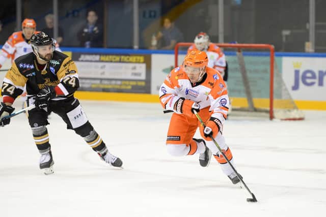 Connolly on the puck at Nottingham Panthers.