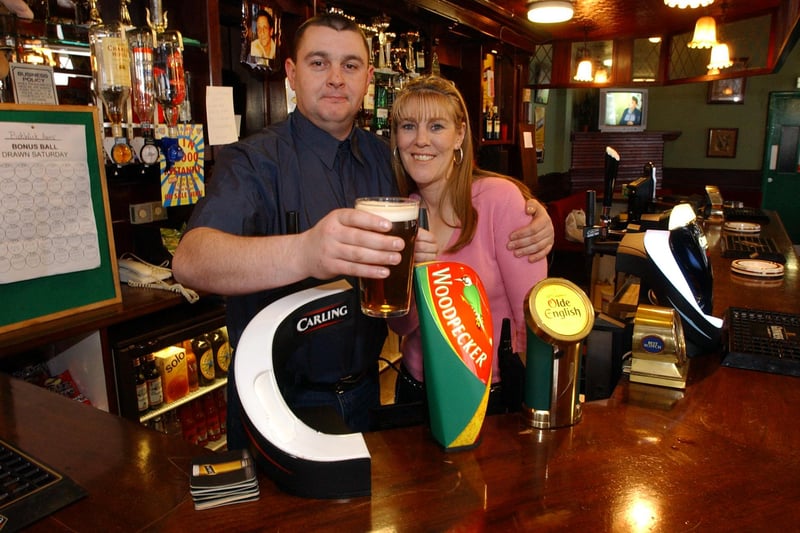 Back to 2004 and the new tenants of the Pickwick Arms - David Spraggon and Christine Campbell - were pictured at the pub.