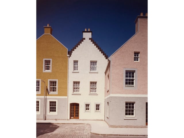 Replica 16th and 17th townhouses and tenements built for 1970s Dysart in Fife.