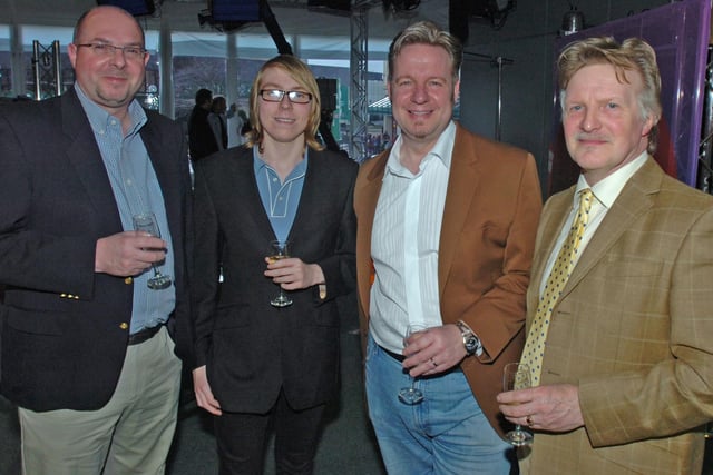 Pictured at the Cuezone Marquee, Tudor Square, Sheffield, where the World Snooker Academy held a drinks reception to celebrate the World Snooker Championship 2008 in Sheffield. Seen left to right are Glenn Ashley, Charley McKee, Pete McKee and Trevor Neal