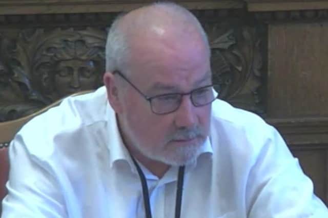 Coun Richard Williams, chair of Sheffield City Council's communities, parks and leisure policy committee, said that the proposals to lease tennis courts in nine city parks to an outside operator do not amount to privatisation of publicly-owned parks. Picture: Sheffield Council webcast