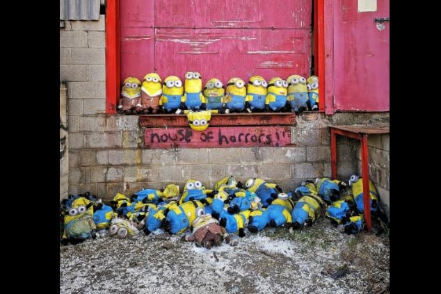 The inside of part of the former Askern Saw Mills sites with a mysterious presence of minions