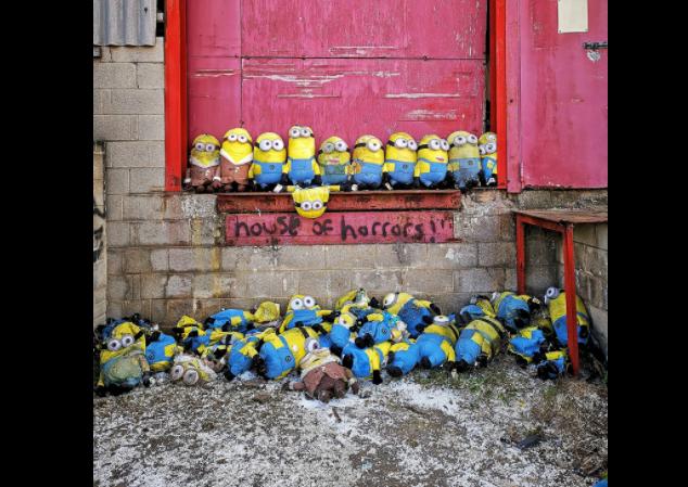 The inside of part of the former Askern Saw Mills sites with a mysterious presence of minions