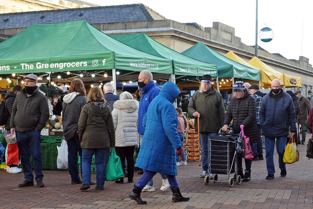 Shoppers pictured at the Market Place. Picture: NDFP-22-12-20-ChristmasShopping 5-NMSY