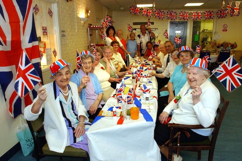 Here's a scene from St George's Day at the Gainsborugh Avenue Day Centre in South Shields in 2004. Is there a familiar face you can spot?