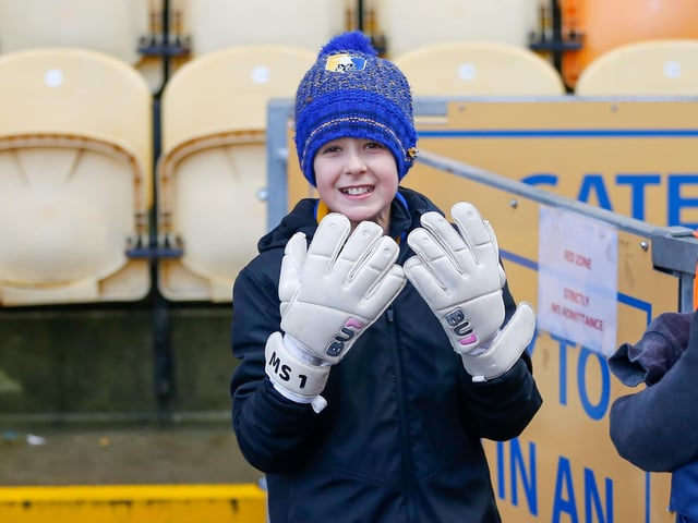 Stags fans at the One Call stadium for the match against Salford City.