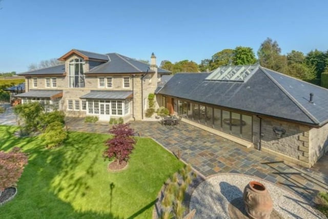 New Field House is a stunning mansion house with six bedrooms and a self-contained first floor apartment, located in the quiet village of Hepscott, with beautifully appointed principal reception rooms, swimming pool and leisure suite. Image by Rightmove.