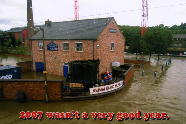 Brewery boss Dave Wickett's Christmas card shows flooded out Kelham Island Brewery.