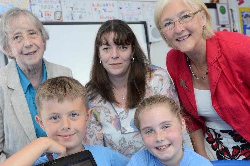 Whitburn Village Primary pupils were pictured in 2015. Abigail Ellis and Luke Halle were in the picture with Coun Moira Smith, left, assistant head teacher Susan Beetlestone and Coun Joan Atkinson, right, but who can tell us more?