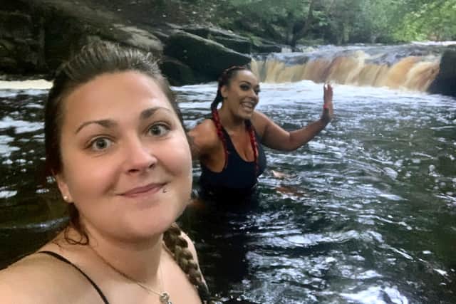 This Girl Can officers Monika Katarzyte (left) and Kelly Anne Sharman wild swimming at Rivelin in August.
