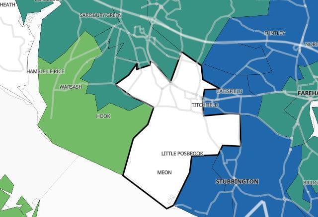 There were fewer than three cases in Titchfield and Titchfield Common in the seven days to November 23.