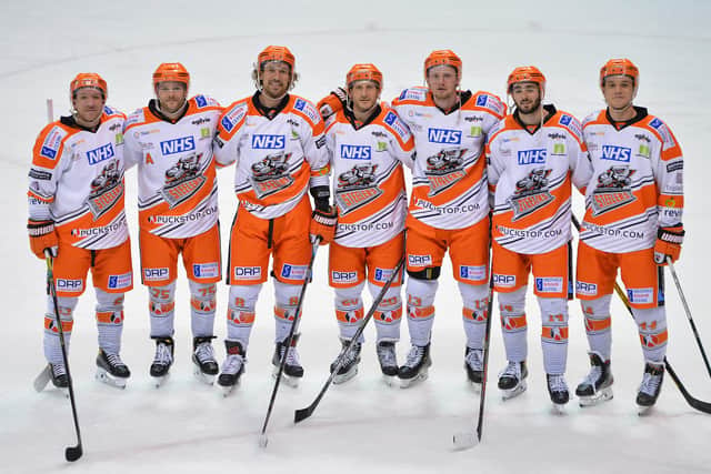 Sheffield Steelers' seven GB players. Pic by Dean Woolley.