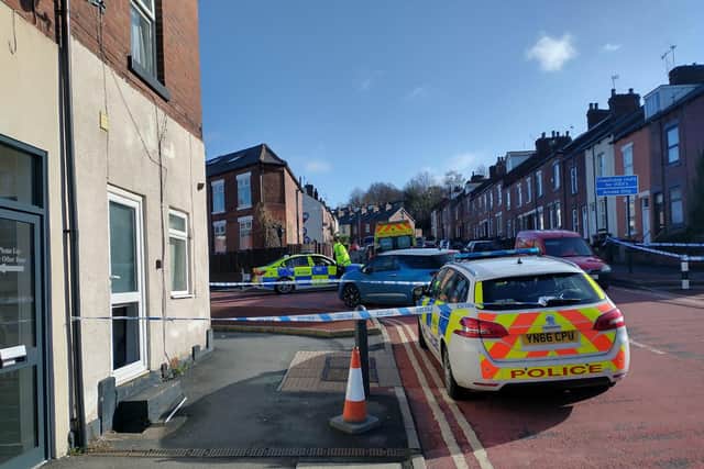 Police cordons are in place in the Valley Road area of Sheffield, at its junctions with Brooklyn Road and Rushdale Road, near Meersbrook Park, today