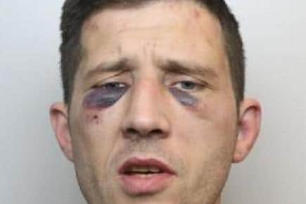 Pictured is Wayne Roberts, aged 36, of Burton Road, Barnsley, who has been sentenced to 14 years of custody after he admitted committing a robbery in the home of a 74-year-old man.