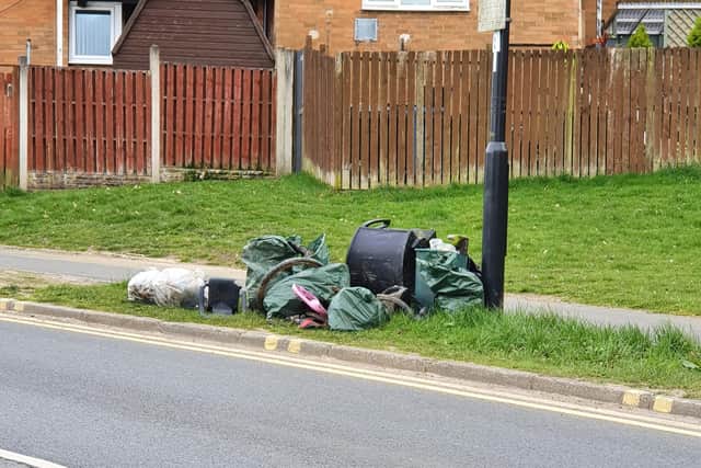 Flytipping on Blackstock Road near to the tip.