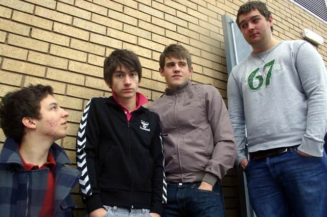 The Arctic Monkeys in 2005, only three years after they formed and a year before their debut album, Whatever People Say I Am, That's What I'm Not, was released