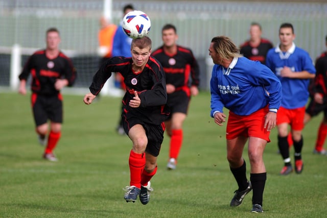 Action from the Harton and Westoe FC game in the Durham Challenge Cup against Tow Law.
