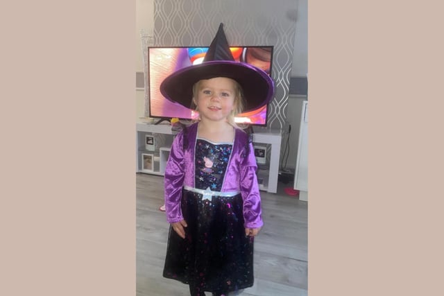 Isabella spent Halloween weekend dressed as a witch!
