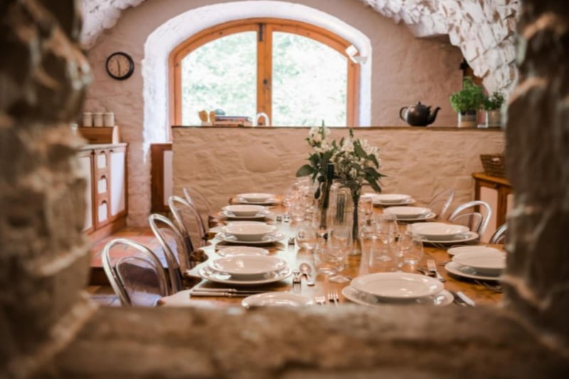The dining room is the perfect place to serve a medieval banquet.