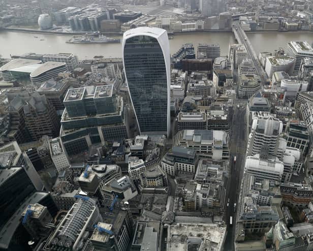 A view over the City of London. (AP Photo/Alastair Grant)