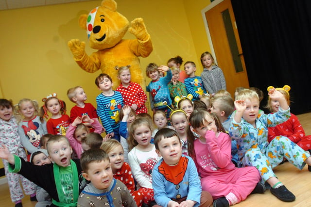 Pudsey Bear was pictured visiting the pupils of Redby Primary Academy when they raised money for the charity in 2012.