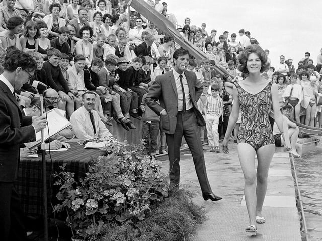 Judges assess the contestants at a beauty queen contest in the popular seaside town of Dunbar, East Lothian