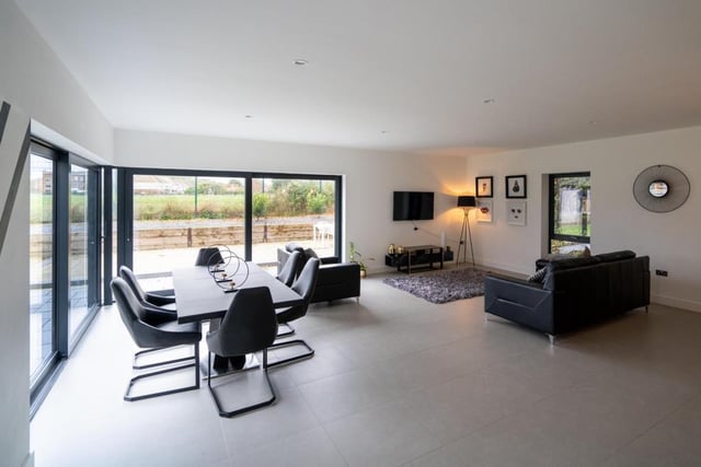 The spacious property features an open plan kitchen, living and family room. 
Image bt Rightmove.
