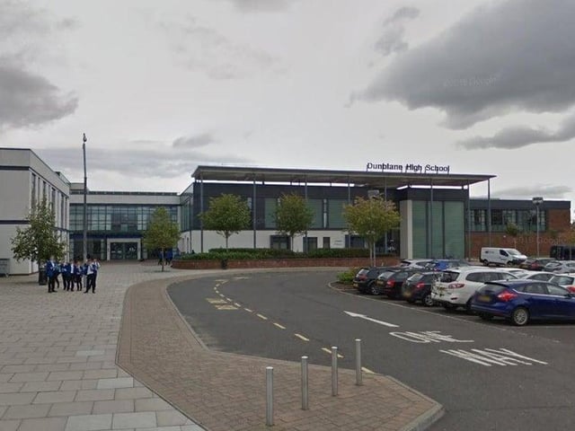 Dunblane High School in Stirling comes closely behind in third place with 74 per cent of pupils achieving five Highers