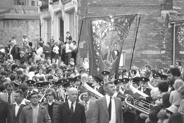 The crowds were huge as the Easington Lodge marched into Durham 38 years ago.
