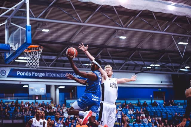 Kipper Nichols led the way for Sheffield Sharks against Manchester Giants with 20 points. Photo: Adam Bates.