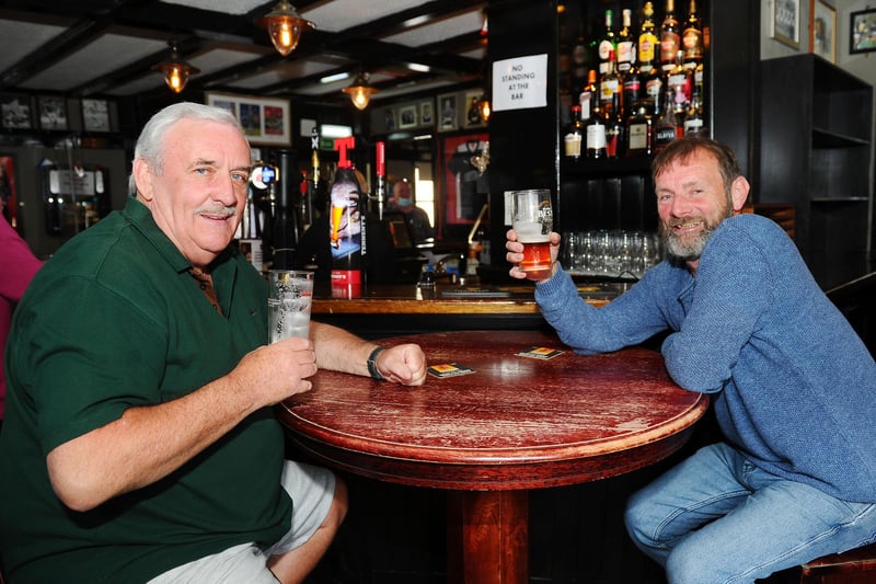 In The Black Bull in Polmont are Willie Donnelly and John Bell. (Pic: Michael Gillen)
